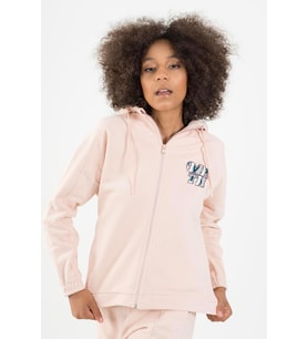 Maraton Comfort Kadın Kapüşonlu Pudra Tracktop
