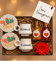 Hediyelik Beyaz Kahve Fincanı Seti