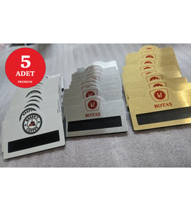 PERSONEL YAKA KARTI METAL ÖZEL BASKILI 5 ADET mıknatıslı (Sarı)