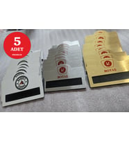 PERSONEL YAKA KARTI METAL ÖZEL BASKILI 5 ADET mıknatıslı (Sarı)