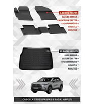 Sahler Corolla Cross 2022+ Uyumlu 4.5D Premium Havuzlu Oto Paspas ve Liner Marka 3D Bagaj Havuzu - Corolla Cross