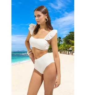Tasarım Bikini Takımı Ergonomik Kesim UV Korumalı Hızlı Kuruyan Şık Detaylı Su Sporları İçin