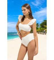 Tasarım Bikini Takımı Ergonomik Kesim UV Korumalı Hızlı Kuruyan Şık Detaylı Su Sporları İçin