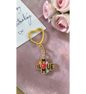 Miyuki Boncuk El Yapımı I Love Mom Anahtarlık/Çanta Süsü  Anneler Günü (Çok Renkli)