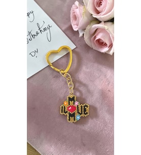 Miyuki Boncuk El Yapımı I Love Mom Anahtarlık/Çanta Süsü  Anneler Günü (Çok Renkli)