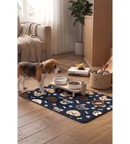 MAtGo Pati Kedi Köpek Beslenme Matı 50x70cm Yumaklı Köpek Su Geçirmez Mama Kabı Altlığı Paspası