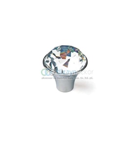 Kristal Cam Düğme Kulp Toyz 33 Mm. Parlak Krom