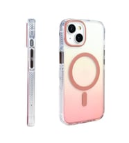 Coverzone iPhone 13 i�in K?l?f MagSafe ile uyumlu Transparan Renk Ge�i?li Z-Toros M-safe Kablosuz ?arj destekli Gradyan Tasar?m IPHONE 13 ?LE UYUMLU KILIF Rose Gold
