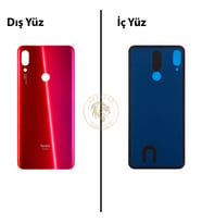 Xiaomi Redmi Note 7 Nebula Kırmızısı Arka Pil Kapağı Batarya Kapağı Lazer Kesim Back Cover