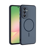 Samsung Galaxy A36 Uyumlu Kılıf M-safe Şarj Özellikli Zore Tea Kapak (Lacivert)