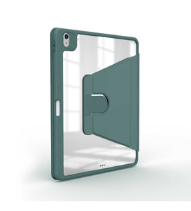 Apple iPad 11.Nesil 2025 Uyumlu Kılıf Zore Nayn Dönebilen Standlı Kılıf (Koyu Yeşil)