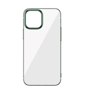 Baseus Glitter İPhone 12-12 Pro Şeffaf Lüx Silikon Kılıf Soft TPU Kılıf (Yeşil)