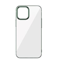Baseus Glitter İPhone 12-12 Pro Şeffaf Lüx Silikon Kılıf Soft TPU Kılıf (Yeşil)