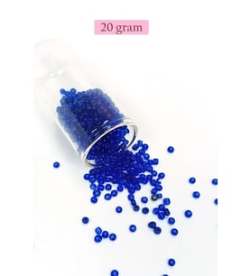 Dökme Cam Kum Boncuk (8/0) 3 mm - 20 Gram - Koyu Mavi - BNC178