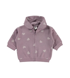 Civil Baby Kalp Baskılı 6-18 Ay Hırka - Lila
