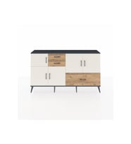 Arges Konsol 5 Raflı 3 Çekmeceli 5 Kapaklı 176x30x99 Antrasit-Aytaşı/Çam