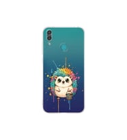Huawei Y7 2019 ile Uyumlu Splash Kirpi Tasarımlı Şeffaf Silikon Kılıf