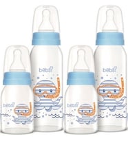 Bebsi Cam Biberon Seti Mavi (250ML+125ML) (2 Li Set)