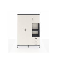 Arges Gardrop 5 Raflı 3 Çekmeceli Tek Askılı 132x30x195 Antrasit-Aytaşı