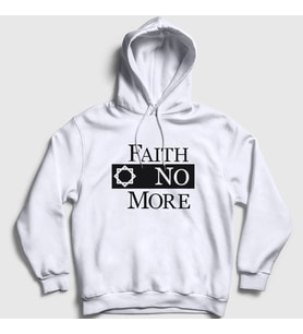 Presmono Unisex Beyaz Logo Rock Faith No More Kapüşonlu Sweatshirt 528369tt (Beyaz)