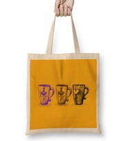 Funny Coffee Drinks Art Lover Gift Quote - Vintage Retro Bez Çanta Uzun Saplı