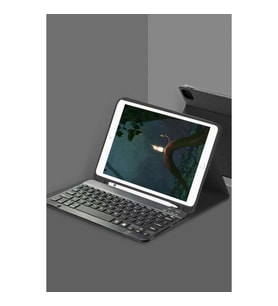 Samsung Galaxy X200 Tab A8 10.5 Kılıf Kc01 Smart Klavyeli Tablet Kılıfı - Siyah