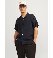 Jack & Jones Erkek Rahat Kesim Kısa Kollu Gömlek - 12256322 (Siyah)