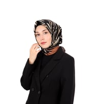 Bursa İpek Bakır Zebra Desen Twill İpek Eşarp