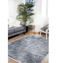 Dijital Kaymaz Yıkanabilir Mavi Modern Salon Halısı Mutfak Halısı Koridor Halısı Yolluk HLN477
