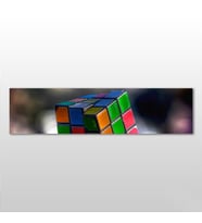 Rubik Küpü Kanvas Tablo 90x30cm (Karışık)