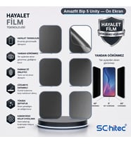 SChitec Amazfit Bip 5 Unity Uyumlu Ön Yüzey Hayalet Privacy Hidrojel Ekran Koruyucu