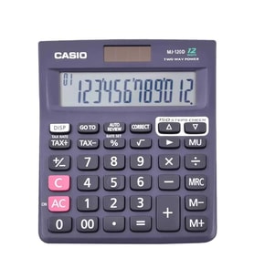 Casio MJ120D Hesap Makinesi 12 Hane 100 İşlem Tekarr Pilli ve Güneş Enerjili