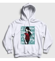 Presmono Unisex Beyaz Icon Amy Winehouse Kapüşonlu Sweatshirt 152107tt
