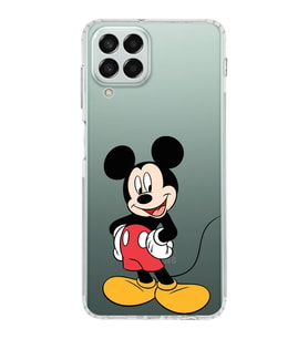 Samsung Galaxy M33  Kamera korumalı Kapak Mickey Mouse Tasarımlı  Şeffaf Kılıf