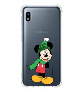 Samsung Galaxy A10  Köşe Korumalı Antişok Kapak Mickey Mouse Tasarımlı Şeffaf  Kılıf