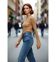 Kadın Fitted Dik Yaka Uzun Kollu Fitilli Dokuma Triko Kazak Casual Basic Şıklık Sunar Kaliteli
