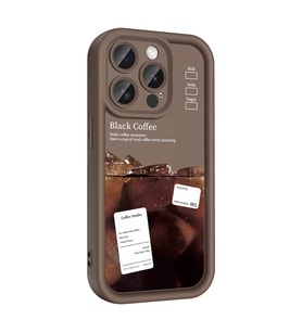 Lexroo iPhone 14 Pro Kılıf Kamera Korumalı Baskılı Arka Yüzey Klas Kılıf - Koyu Kahve
