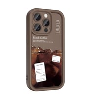 Lexroo iPhone 14 Pro Kılıf Kamera Korumalı Baskılı Arka Yüzey Klas Kılıf - Koyu Kahve