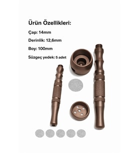Metal Payp 14mm çap, 12,6mm derinlik, 100mm boy, 5 yedek süzgeçli set