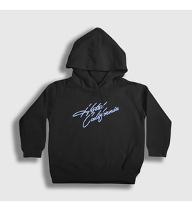 Presmono Unisex Çocuk Siyah Hotel California Eagles Kapüşonlu Sweatshirt 145092tt