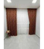 NİVEMESHOME DURU 3-0008 KİREMİT 1/3 PİLELİ FON PERDE