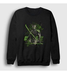 Presmono Unisex Siyah Genji V2 Oyun Overwatch Sweatshirt 358591tt