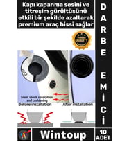 #DarbeEmici Silikon Ses Kesici Koruyucu Oto Kapı Bagaj Tampon Araba Kapısı Darbe Emici Pad Set 10'lu