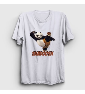 Presmono Unisex Beyaz Skadoosh Kung Fu Panda T-Shirt 467058tt