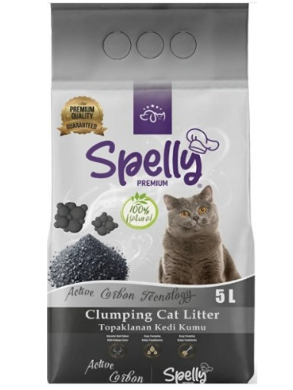 SPELLY PREMİUM KEDİ KUMU AKTİF KARBON 5 L