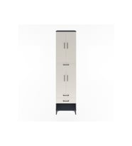 Hyperion Dolap 3 Raflı 3 Çekmeceli 4 Kapaklı 60x44x243 Antrasit-Aytaşı