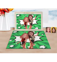 BK Gift Kişiye Özel Kız Kardeşler Karikatürlü 1000 Parça Profesyonel Puzzle-5