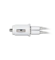 RETRO 5V 2.1A iPad, Tablet, Telefon USB Araç Şarj Adaptörü - Beyaz - Çift USB
