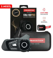 Knmaster Kn6100 Pro Motosiklet Kask İnterkom Seti-Karbon Siyah