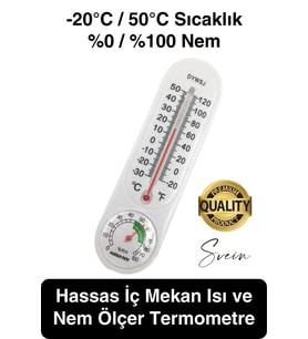 Premium Hassas İç Mekan Isı ve Nem Ölçer Termometre Sıcaklık Kontrol Ev Ofis Garaj Anlık Ölçüm Beyaz